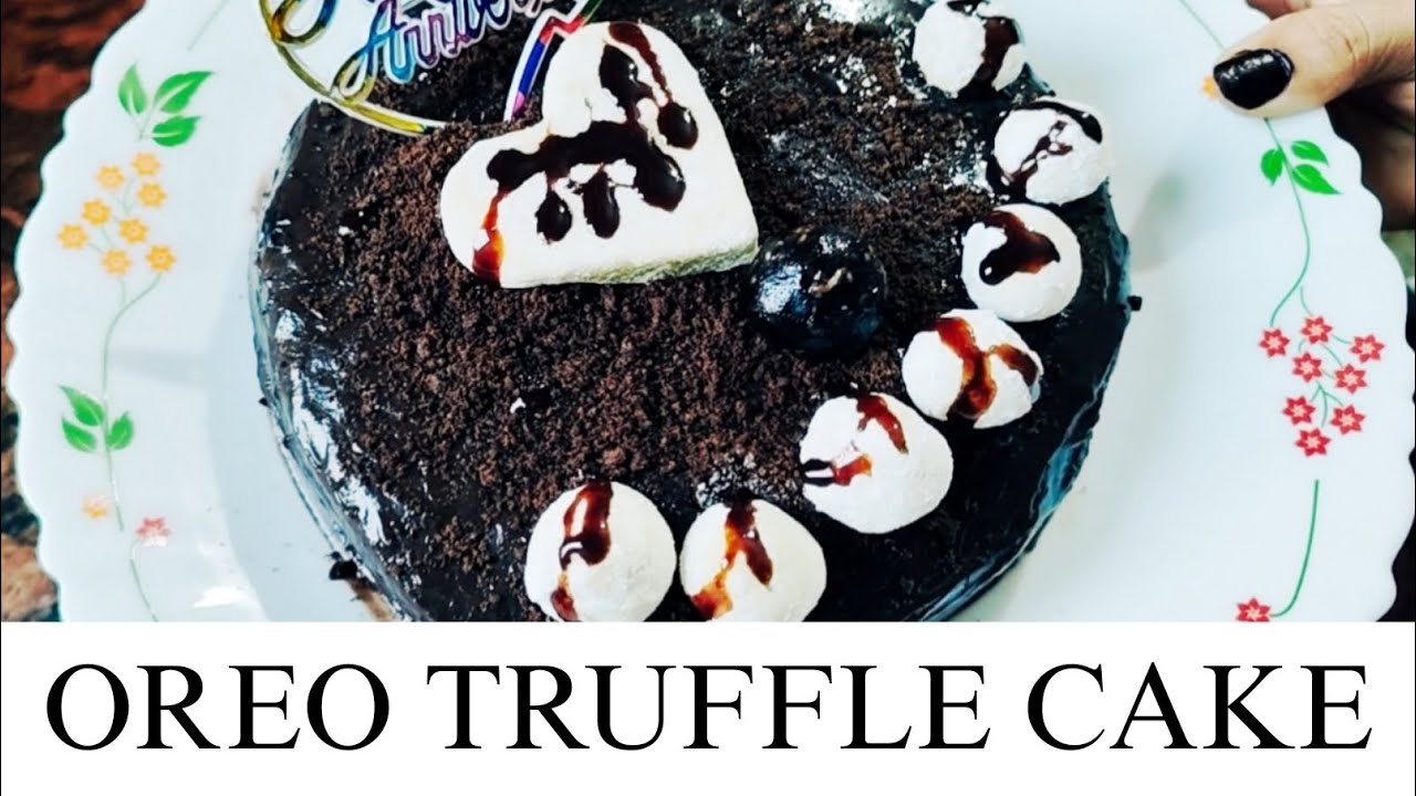 बिना अंडा बिना ओवन ओरियो ट्रफल केक || Eggless Oven Oreo Truffle Cake ||
