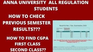 Anna university all Regulation students| How to check previous semester results | How to find CGPA| screenshot 1