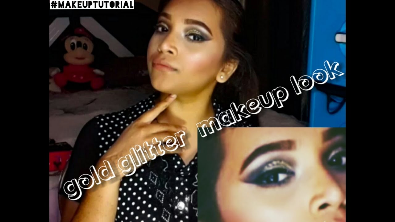 Prom Makeup Gold Glitter Smokey Eye YouTube