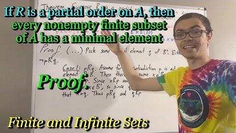 If R is a partial order on A, then every nonempty finite subset of A has a minimal element (Proof)