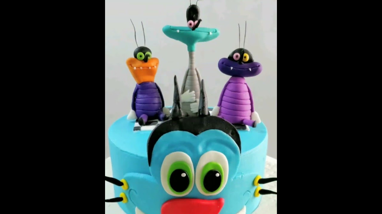 Oggy and the cockroach lovers cake 🍰❤️🎂😍 Oggy and the cockroach cake design 🍰❤️🎂😍
