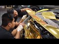 Lamborghini Aventador wrapped Gold for Rally!