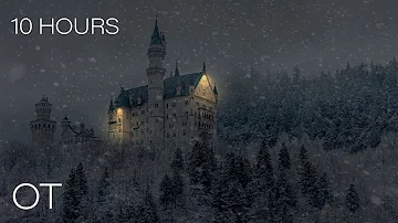 Blizzard at Castle Neuschwanstein | Howling Wind & Blowing Snow | Relax | Study | Sleep | 10 HOURS