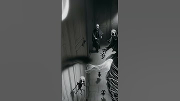 Free Stock Videos - AI animation - horror haunted corridors with ghostly figures and AI music