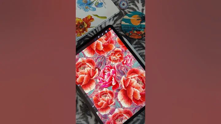 A New Seamless Pattern Design 🌺🌸🫶🏻 #surfacepatterndesign #shorts #youtubeshorts #procreate