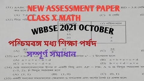 দশম শ্রেণির গণিত। ২০২১ নতুন অক্টোবর মাসের মডেল অ্যাক্টিভিটি টাস্ক।MCQ ADAPTATION PACKAGE।