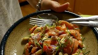 My Thai kitchen|Thai food Ep.2 spicy raw salmon salad