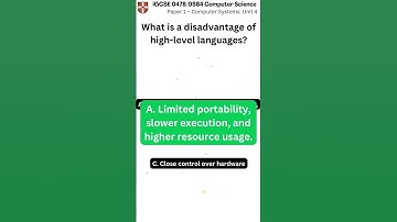 iGCSE Computer Science 0478 0984 Paper 1 Unit 4 q031 v1