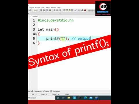 Syntax of Printf() function।। Explained in हिंदी - YouTube