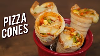 Pizza Cones  How To Make Cheesy Pizza Cones  Quick & Easy Snack Recipe  Bhumika