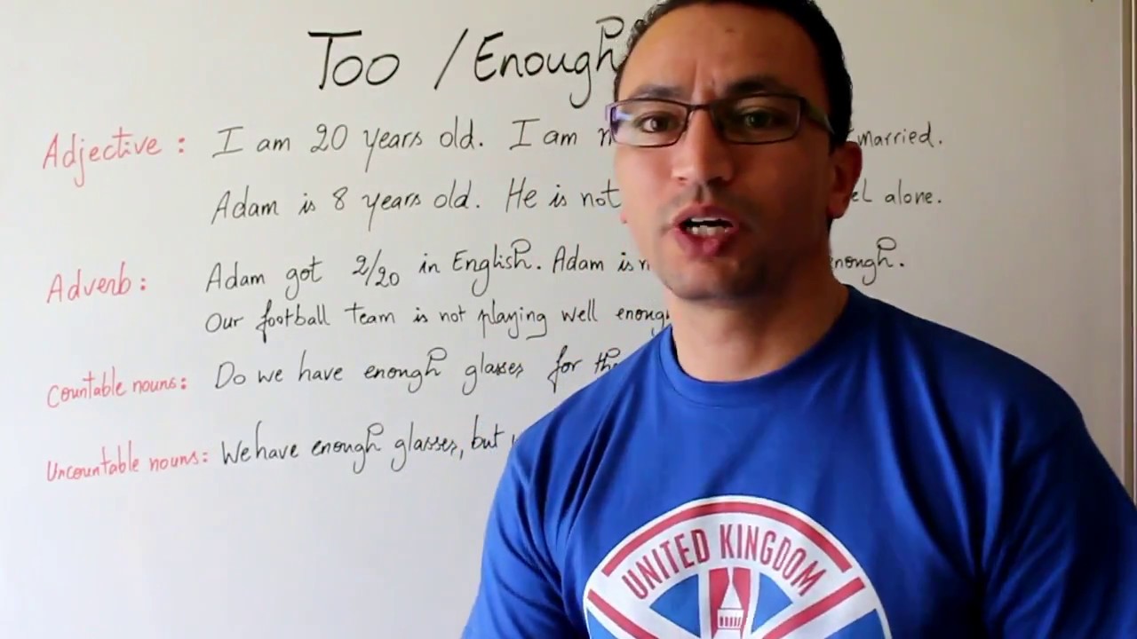 Too And Enough شرح في اللغة الانجليزية ل Youtube