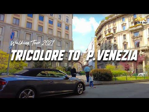 Milano City walking tour from Tricolore to Porta Venezia | Travel Guide | City Explorations 4k 60fps