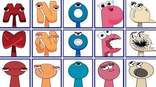 Sprunki Oc M, N, O, P, Q From Alphabet Lore With Emoji