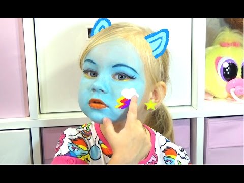 Алиса РЕЙНБОУ ДЭШ макияж аквагрим и играем RAINBOW DASH face painting for kids entertainment