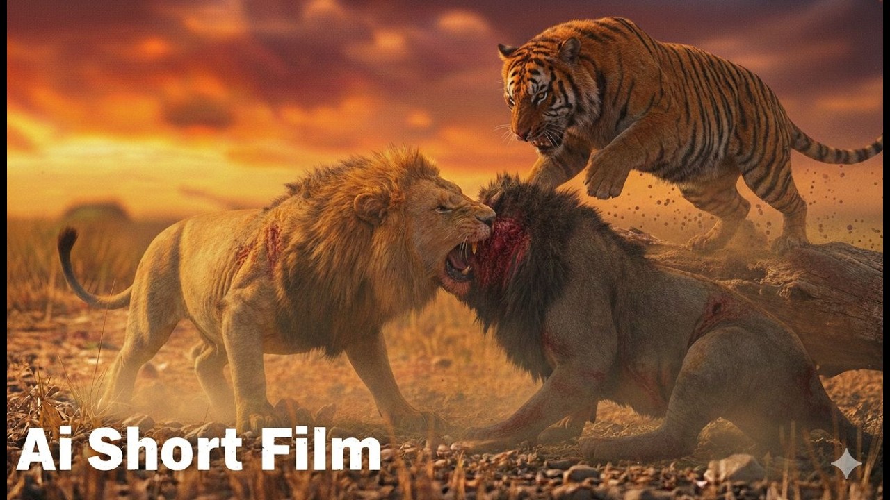 Epic Showdown: Simba & Shere Khan vs. Dark Lion| The Return of Dark Lion | AI Short Film