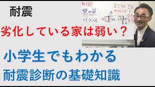小学生でもわかる耐震診断『建物の劣化について』　劣化の項目はたくさんありますが、診断する人間の主観が入ります。そのわりに総合評価には大きく影響を及ぼす要素です。