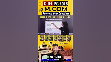 CUET PG M.Com 2026 | Previous Year Question Paper join batch #cuetpg2026 #cuetpgmcom2026 #mcom