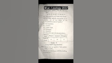 M.sc-Final examination2022(Zoology paper. Biosystematics quantitative biology and population ecology