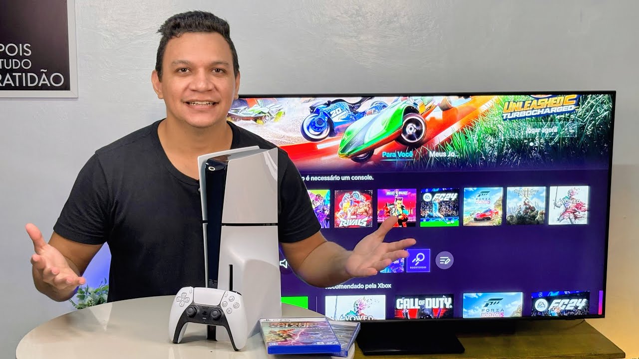 PlayStation 5 Slim unboxing , Sony e Configurações iniciais e Gameplay Fortnite