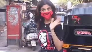 Shilpa Shetty Spooted In Mumbai Wearing A Dangerous Mask Looking Ugly