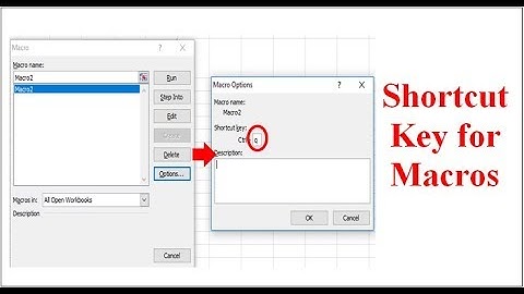 Excel VBA - Create shortcut key for macro