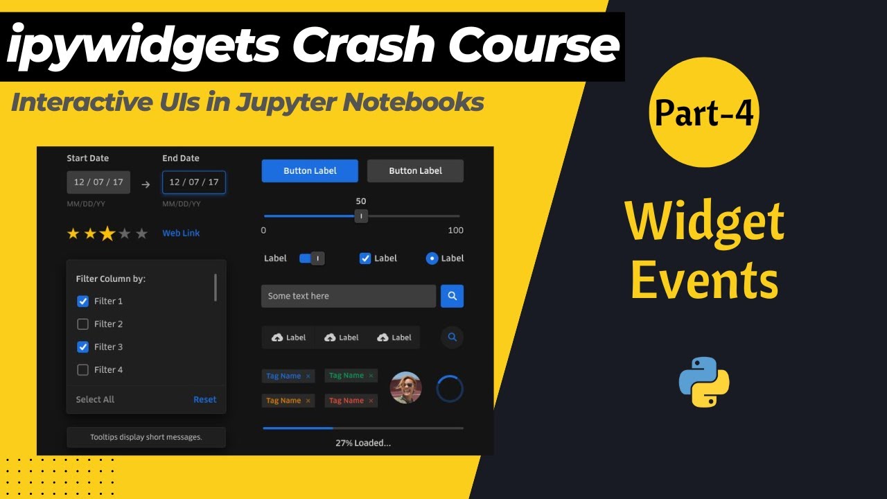 Part-4 Widget Events | ipywidgets Crash Course - YouTube