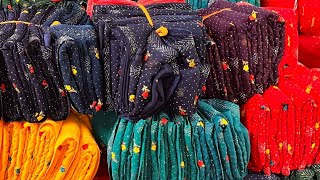 ₹ 160 में 😱 Sasti printed catalog saree 😍 Georgette wetless Saree surat | Surat saree market | Sadi