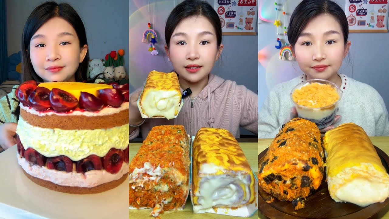 Asmr Challenge Cake 🍰🎂 Dessert 🎂 Chocolate 🍫 Tiramisu cheesecake Mochi