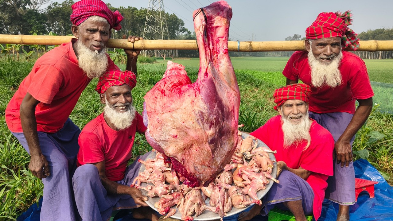 Beef Tehari & Chicken Roast Cooking for Old Age Special people | বিশাল গরুর পা দিয়ে তেহারি রান্না