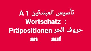 الالمانيه 479 ( تأسيس المبتدئين A1 WORTSCHATZ  Präpositionen  an  auf  ) Learn German