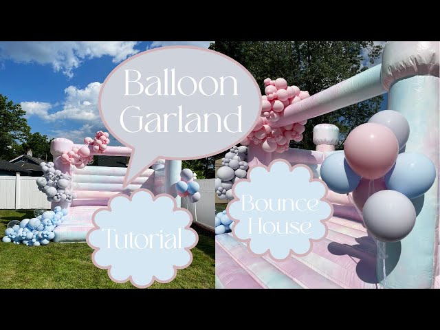 Outdoor Balloon Garland Tutorial  First Time on A Bounce House