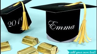 make a graduation cap favor and candy box printable kit