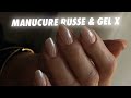 Manucure russe combine avec du gel x  manucure profonde