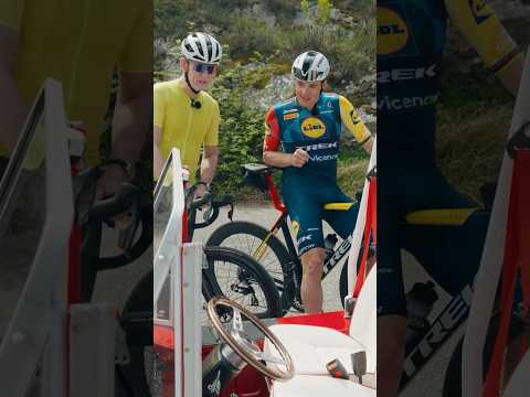 Mads Pedersen gets a surprise on the Col de la Madone 👀