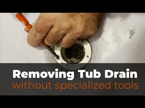Remove broken bath tub drain with basic tools
