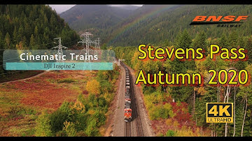 Stevens Pass Autumn Colors (4K) | BNSF: The Slot, Gaynor, & Merritt | Oct. 10, 2020 | DJI Inspire 2