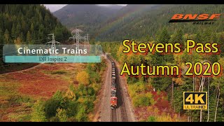 Stevens Pass Autumn Colors (4K) | BNSF: The Slot, Gaynor, & Merritt | Oct. 10, 2020 | DJI Inspire 2
