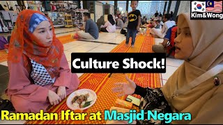 Korean Gf Culture Shock at Masjid Negara! #ramadan #bukapuasa #iftar #masjidnegara  #cultureshock