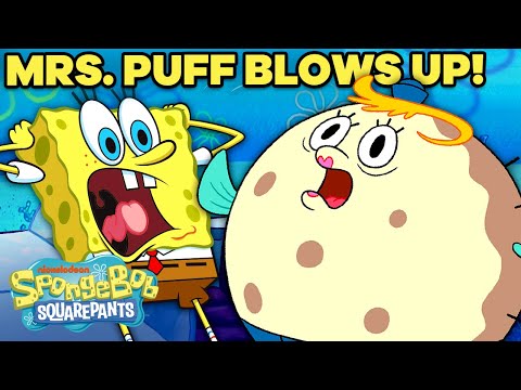 Every Time SpongeBob Makes Mrs. Puff INFLATE! 🐡 SpongeBob