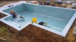 DIY  Cinderblock Pool Build  Start to Finish #diy #pool #ingroundpool