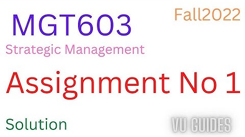 MGT603 Assignment 1 Solution Fall2022/ MGT603 Assignment Solution 2022 #mgt603 #assignment#fall2022