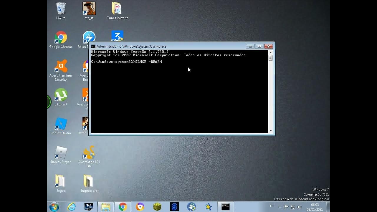 Windows 7 Compilaçao 7601 Esta copia do WIndows nao e Original ...