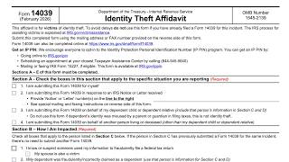 IRS Form 14039 walkthrough (Identity Theft Affidavit)