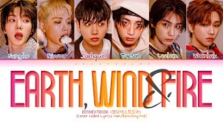 BOYNEXTDOOR (보이넥스트도어) 'Earth, Wind & Fire' Lyrics (Color Coded Lyrics Han/Rom/Eng/Ina)