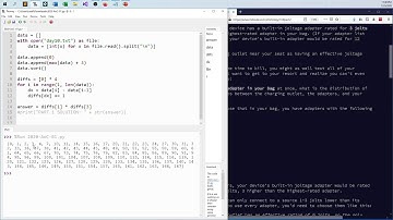 Python Solution for 2020 Advent of Code - Day 10 - Part 1 - Adapter Array