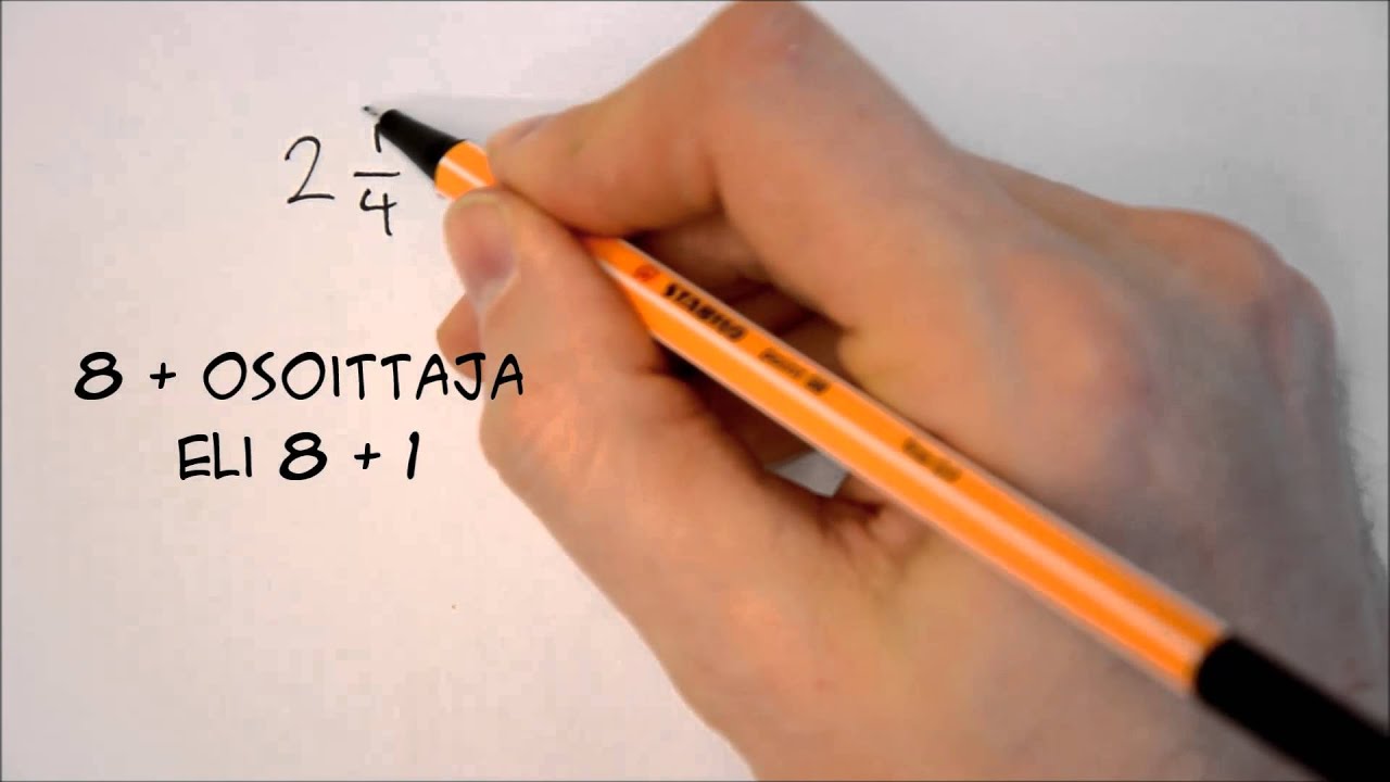 Sekaluvun muuttaminen murtoluvuksi