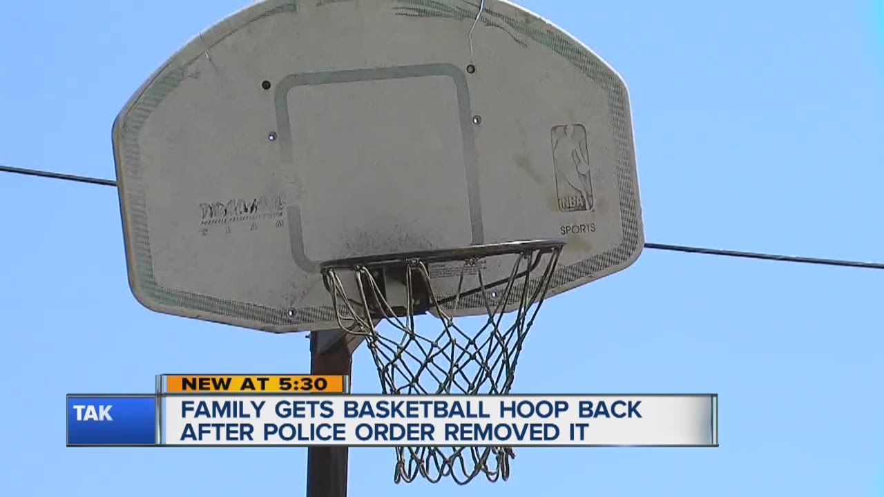 Family gets basketball hoop back