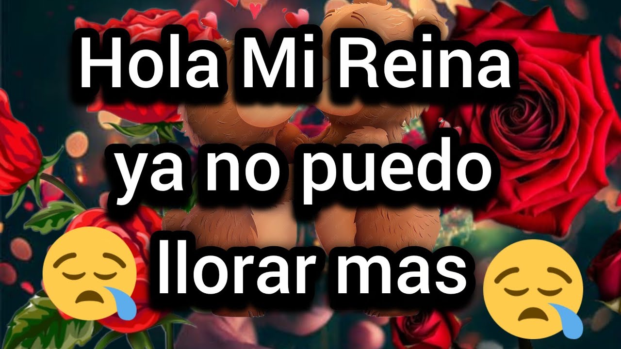 Hola Mi Reina ya no puedo llorar mas querida necesito que sepas esto por favor escuchalo princesa