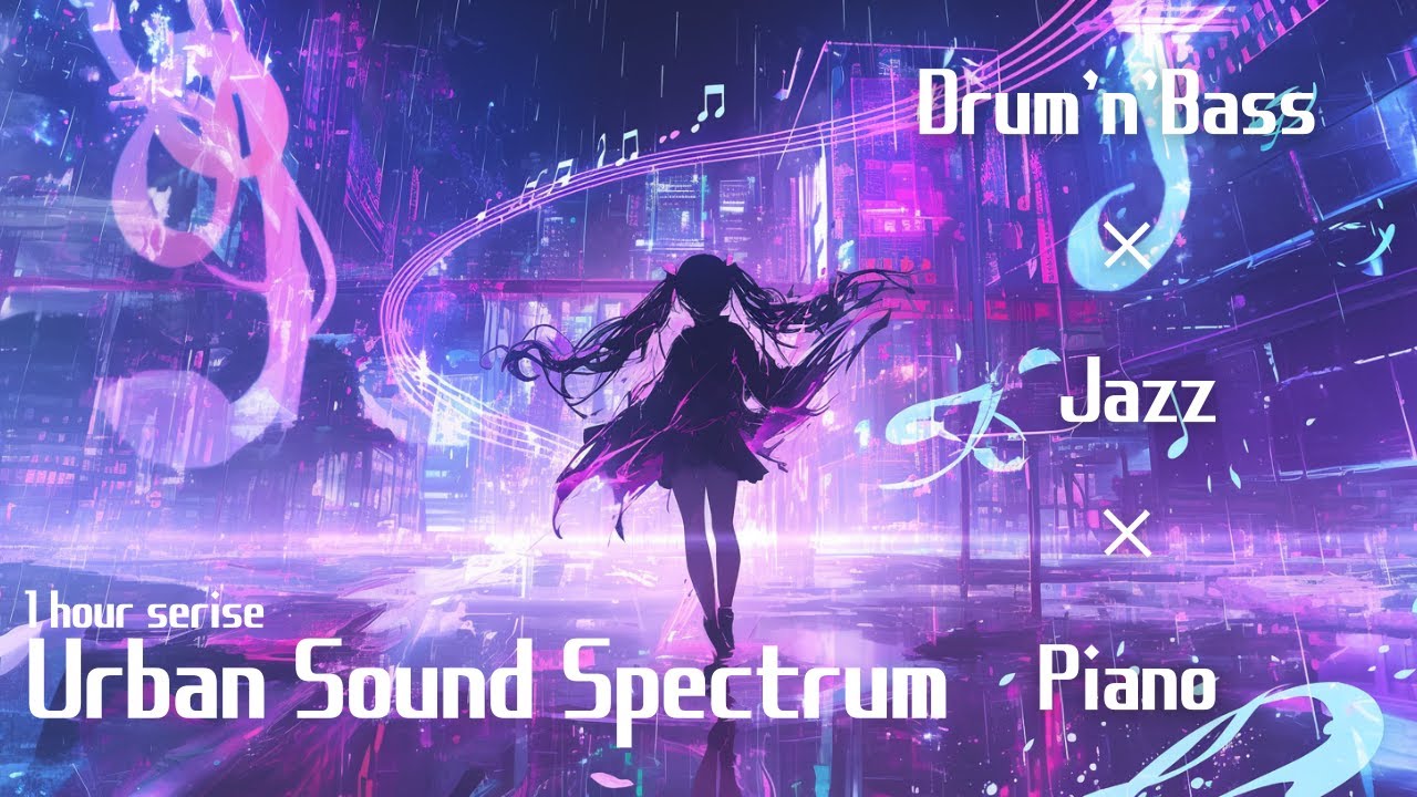 🌆【1hour】【Urban Sound Spectrum】｜Drum’n’Bass × Jazz × Piano Series【都会のリズム、音のスペクトラム】