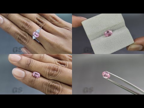 Unbehandelter Padparadscha-saphir oval geschliffen 1,57 karat, Sri Lanka  Video  № 1